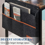 VECELO L Shaped Desk 47 Inch Computer Gaming Study Writing Table, Home Office Workstation with Storage Shelves & Bag, Brown VECELO