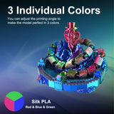 ERYONE Silk Tri Color PLA Filament 3D Printer 1.75mm +/- 0.03mm, Multicolor Filament Tricolor PLA 1KG(2.2lbs) Cardboard Spool, Red Blue Green ERYONE