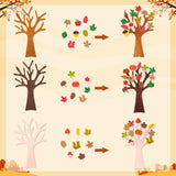 JAPBOR Fall Tree Crafts for Kids - 224PCS DIY Autumn Foam Stickers Art Craft Kit, Glitter Self Adhesive Tree Bulk, Make Your Own Thanksgiving Party Game Supplies for Home Classroom School Activities JAPBOR