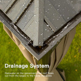 Domi 14'x24' Hardtop Gazebo Canopy,Outdoor Aluminum Gazebo with Galvanized Steel Double Roof,Large Permanent Gazebo Pavilion for Patio Deck Backyard,Curtain and Netting, Dark Brown domi outdoor living