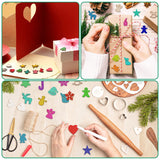 300 Pcs Unfinished Mini Wooden Ornaments Christmas DIY Mini Wood Cutouts with Storage Box for Crafts for Christmas Tree Hanging Crafts Home Decoration Gerrii