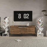 YMYNY 6 Tier Tree Bookshelf, Tall Bookcase, Wood Book Storage Rack with Drawer, Modern Floor Standing Book Shelf for Books/Movies/CDs, Utility Organizer for Living Room, Home Office, White UHBC016W YMYNY