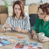 QUEFE 720pcs Crystal Chips Beads Ring Making Kit, 40 Colors Crystal Chips and Gemstone Beads for Jewelry Making Crystal Beads for Ring, Bracelets Earring Making Supplies, Craft Gifts QUEFE