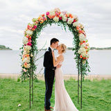 Garden Arch, Outdoor Flower Garden Arch Trellis, Sturdy Steel Arbor for Climbing Plants, Wedding Decoration, 7'8" H x 4'5" W, Dark Green ATR ART TO REAL