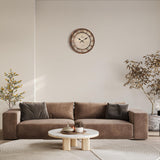 Lafocuse 12 Inch Silent Brown Wall Clocks Battery Operated, Farmhouse Wall Clock Analog for Kitchen Living Room, Rustic Home Décor Lafocuse