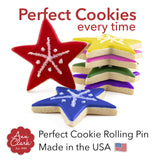 Perfect Cookie Rolling Pin 1/4-in. Fixed Depth Hardwood Made in the USA by Ann Clark Ann Clark Cookie Cutters