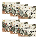 Artoid Mode Xmas Trees Holly Pine Cone Merry Christmas Placemats Set of 6, 12x18 Inch Seasonal Winter Holiday Table Mats for Party Kitchen Dining Decoration Artoid Mode