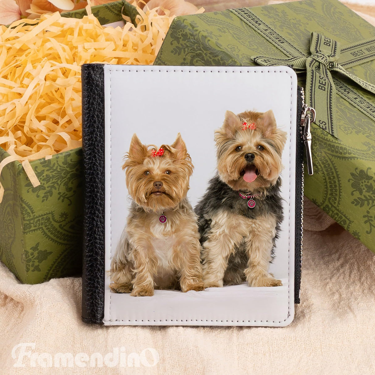 Framendino, 2 Pack Sublimation Wallet PU Leather Heat Transfer Card Holder Sublimation Bank Zipper Snap Wallet for Women Men Framendino