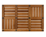 Utoplike Teak Wood Bath Mat, 31.8 x 20 inch Large Wooden Shower Mat for Bathroom, Non Slip Wood Floor Sturdy Mat for Inside Shower Luxury Spa Home or Outdoor Utoplike