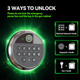 8-10 Gun Safe for Rifles and Pistols,Home Safety Cabinet,No Assembly Required Gun Storage,Biometric Fingerprint Locking Cabinet,Electronics Key Password Safes,Adjustable Partition Rifle Safes Leariso