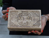 DharmaObjects Hand Carved Jewelry Trinket Keepsake Wooden Storage Box (Celtic Tree Of Life, Large) DharmaObjects