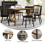 Flash Furniture Everly 60" Solid Wood Dining Table, Commercial Grade Heavy Duty Trestle Base Wood Table, Water Resistant Finish, Seating for 6, Light Cappuccino Flash Furniture