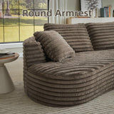 Trygoal Modern Curved L-Shape Sectional Sofa, Luxury Oversized Upholstered Sofa with Deep Seat, Comfy Sleeper Couch with Left Chaise Lounge, Boneless Cloud Curved Couch for Living Room, Cream Trygoal