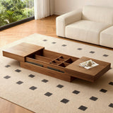 Pajiasen Mid-Century Modern Farmhouse 47.2-81.8" Expandable Coffee Table，Adjustable Center Table with Large Storage for Living Room, Walnut Pajiasen
