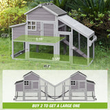 Chicken Coop Outdoor Wooden Hen House 65" with Large Nesting Box, Poultry Cage with Removable Tray,UV Proof Roof GUTINNEEN