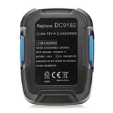 ExpertPower 2 Pack Replacement Battery for De-Walt DC9182, DC9181, DC9180, 18V XRP Lithium Ion fits All Dewalt 18 Volt Tools ExpertPower