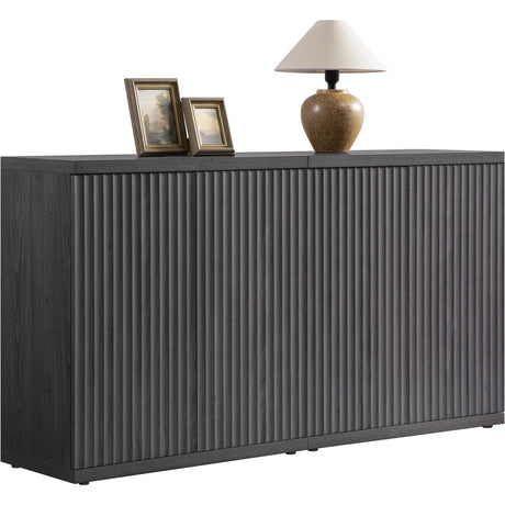 SICOTAS Buffet Cabinet with Storage Accent Sideboard Modern Credenza with Doors & Shelves Fluted Media Console Mid Century Coffee Bar Table for Living Room Kitchen Dining Room Hallway（2PCS） SICOTAS