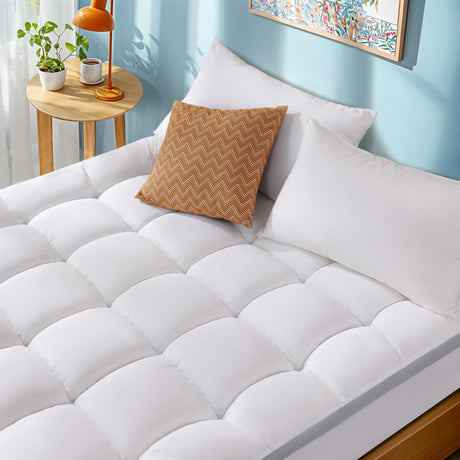 LIANLAM King Mattress Topper - Extra Firm Support Pillow Top,attress Pad Cover, Gel-Infused Memory Foam for Pressure Relief with 6"-18" Deep Pocket(78"x80") LIANLAM