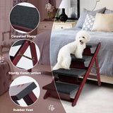 BRIKY Wooden Dog Stairs/Steps - Foldable 4 Steps Dog Steps for High Bed Couch Cars, Non-Slip Pet Stairs for Small Large Medium Dogs and Cats, No Assembly Required BRIKY