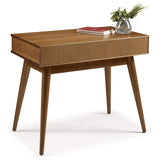Camaflexi Mid-Century Modern Computer Desk / 35.75"W / Study Writing Table / Solid Wood / Natural Variations of Wood Grains / One Drawer / Partial Camaflexi