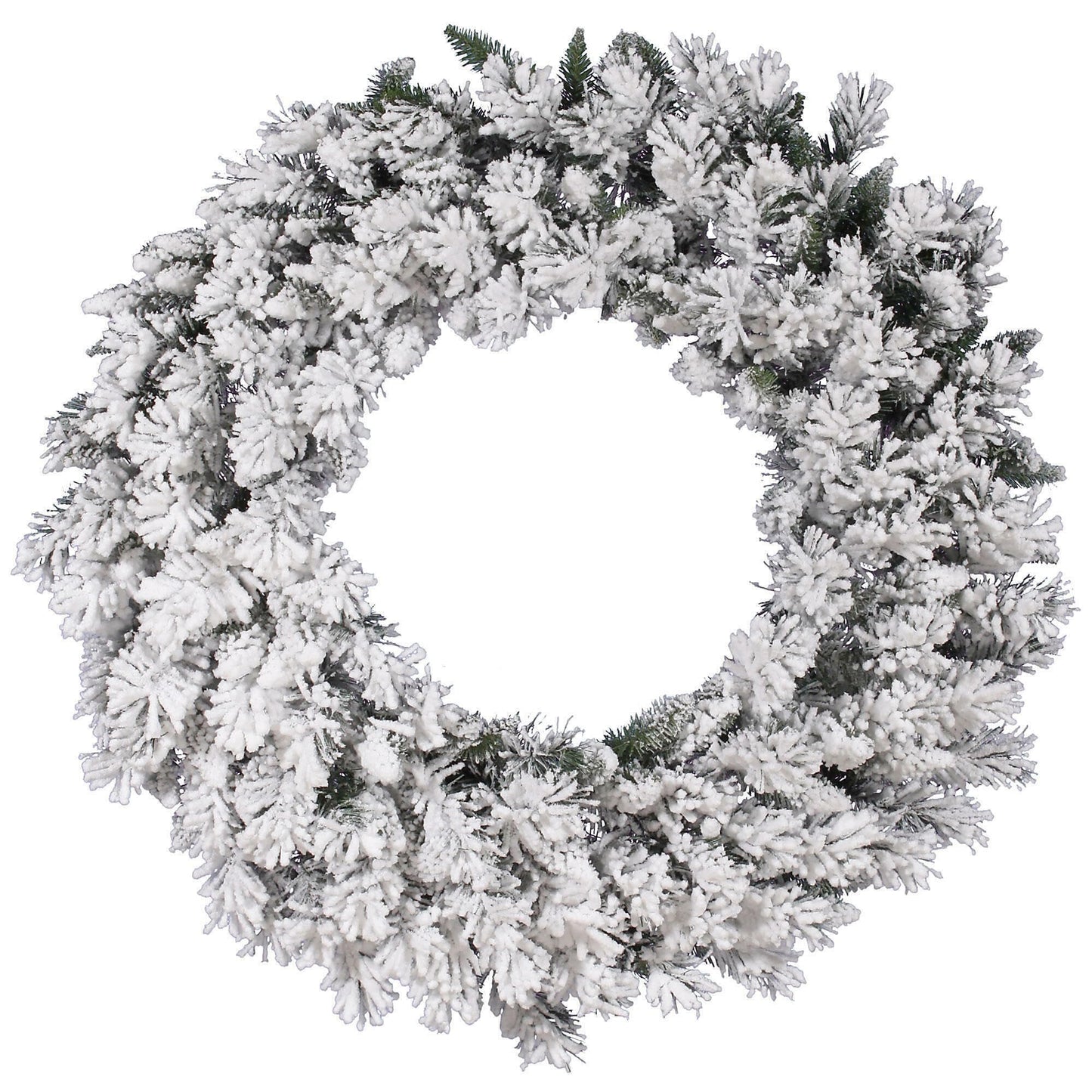 Vickerman 36" Flocked Snow Ridge Artificial Christmas Wreath, Unlit - Faux Snowy Christmas Wreath - Indoor Seasonal Home Wall Decor