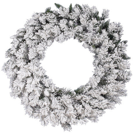 Vickerman 36" Flocked Snow Ridge Artificial Christmas Wreath, Unlit - Faux Snowy Christmas Wreath - Indoor Seasonal Home Wall Decor Vickerman