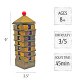 Project Genius Chinese Pagoda 3D Wood Puzzle, Mechanical Maze Brainteaser, Gift for Kids 8+, Teens, and Adults - True Genius Series Inspired by Ancient Architecture Project Genius