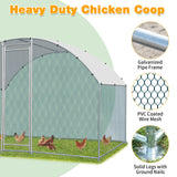 VINGLI Large Metal Chicken Coop, Spacious Chickens Poultry Cage with Waterproof & Anti-UV Cover, Duck Rabbit Walk-in Chicken Pen Outdoor (6.5 x 9.8 x 6.5 ft) VINGLI