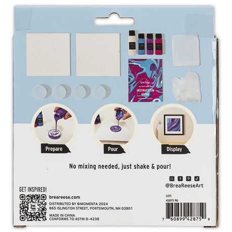 Brea Reese: Acrylic Paint Pouring Kit - Holiday Wall Art - Customize 2 Mini Canvas Boards, DIY Art Set, All-in-1 Activity, Festive Adult Craft Project Brea Reese