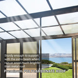 Domi 10x14FT Wall Mounted Sunroom Gazebo, Aluminum Enclosed Gazebo with 2 Lockable Sliding Doors,Sloping Polycarbonate Roof&Moveable PVC Screen, Outdoor Sun Room Lean to Gazebo for Deck Patio domi outdoor living