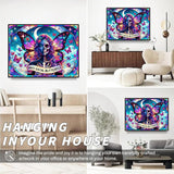 igoodom Diamond Art Kits for Adults, Sugar Skull Diamond Painting Kit, Full Drill Round Butterfly Diamond Art Kits, DIY Gem Art and Crafts for Home Wall Decor Gift 16x12inch igoodom