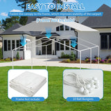 10 x 20 ft Canopy Replacement Cover for Carport, Heavy Duty Waterproof & UV Protected Garage Top Tent Shelter Tarp, Tear-Resistant Car Shed Tarpaulin Cover with 48 Ball Bungees (Cover Only) Elecoman