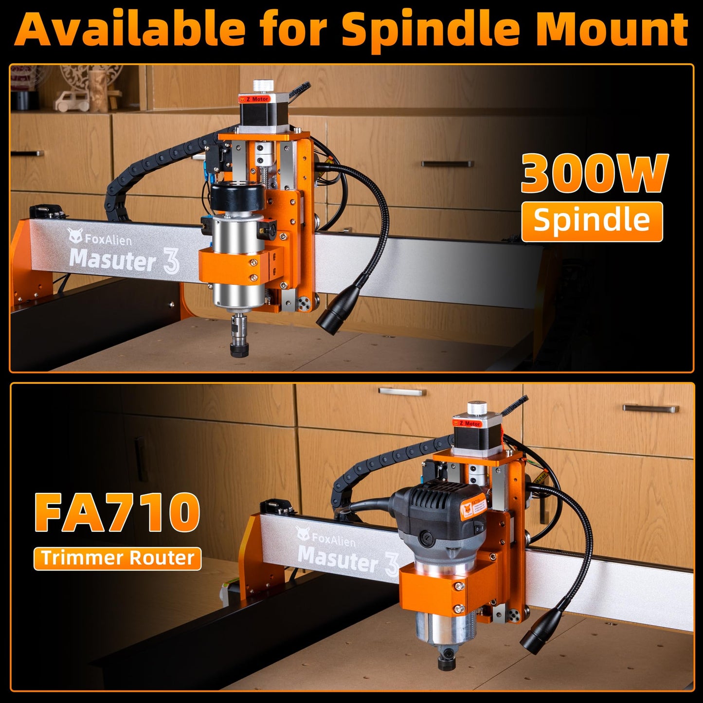 FoxAlien CNC Router Machine Masuter 3 with Steel Wheels, 3-Axis Engraving Milling Machine 15.75” x 15.75” x 3.74” Working Area for Wood Acrylic MDF Nylon Carving Cutting - WoodArtSupply