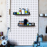 Metal Pegboard Shelf Set - 2Pack 11.7" Peg Board Shelving Racks Black Accessories Display Trays Tool Tiered Shelves for Office Craft Garage Kitchen Bathroom Pegboard Organization System (Medium) G.CORE