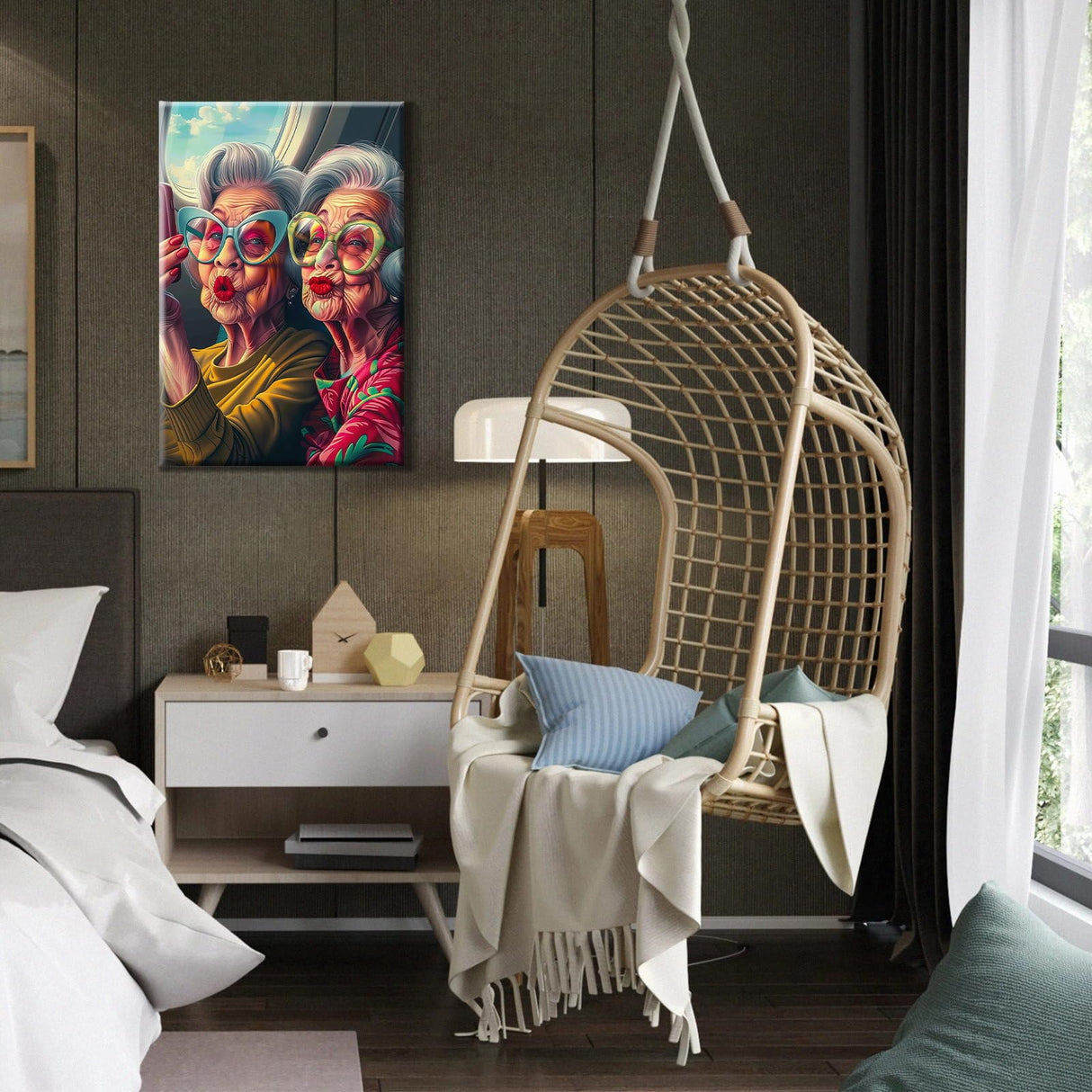 HeeBenor Framed Paint by Numbers Kit for Adults, Fashion Grandma Paint by Numbers Kit for Adults with Easel, DIY Acrylic Paint by Number with Frame, Adult Paint by Number Kits Framed Canvas 8x12 Inch HeeBenor