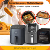 8-Inch Square 125pcs Air Fryer Paper Liners for Easy Cleanup - Non-Stick, Heat-Resistant, and Perfect Fit for Hassle-Free Cooking | Bleach-Free Parchment| (8 In/20cm) URBANAIR