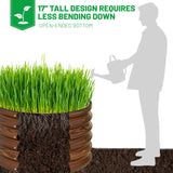 SnugNiture Raised Garden Bed, 2 PCS 2×2×1.5ft Round Galvanized Outdoor Planter Box, 17" Tall Deep Metal Garden Bed Kit for Planting Vegetables, Fruits, Flowers, Brown SnugNiture