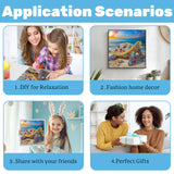 Turtle Diamond Art for Adults, Sea Turtle Special Shape Diamond Painting Kits for Beginner, DIY Diamond Painting Kit for Adults for Gift Relaxation 12x12 inch Ceiomez