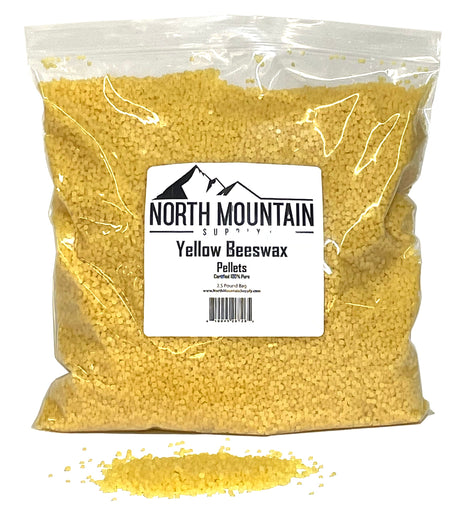 North Mountain Supply 100% Pure Yellow Beeswax Pellets - Great for Personal Care Products and Candle Making -2.5lb Bag North Mountain Supply