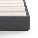 ZINUS Upholstered Metal and Wood Box Spring / 4 Inch Mattress Foundation / Easy Assembly / Fabric Paneled Design, King, Grey Zinus