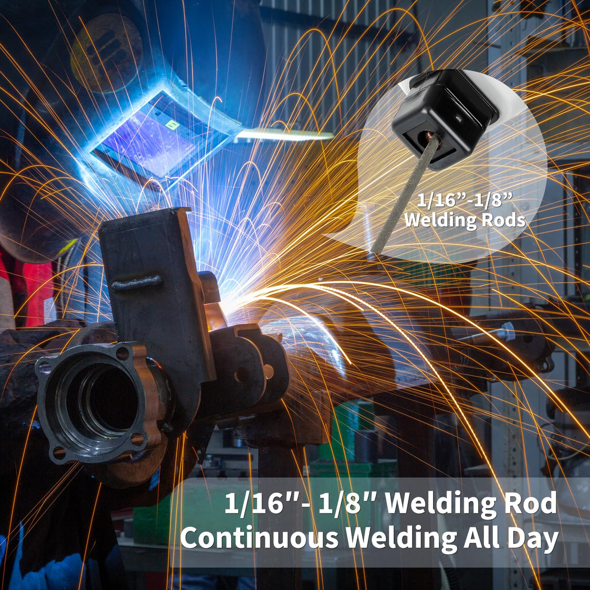 Portable Welding Machine, 110V Handheld Welder Machine with IGBT Inverter 6 Variable Current Adjustment 20-120Amp Output Portable ARC Welding Machine for 1/16"-1/8" All Size Welding Rod FAHKNS