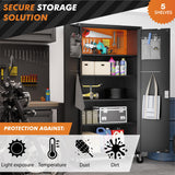 METALTIGER 72" Extra-Spacious Metal Storage Cabinet, Large Garage Storage Cabinet with Locking Doors, Metal Cabinets for Office, Home, School (72" Large Key, Black) METALTIGER