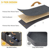 DWVO Fabric Dresser with 7 Drawers, Black Dresser & Chest of Drawers, Storage Tower with Large Capacity, Organizer Unit for Bedroom, Living Room & Closets DWVO