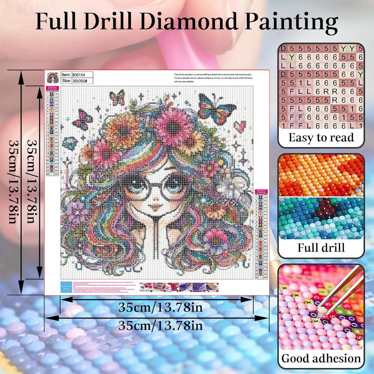 cewlonp Diamond Painting Kits for Adults-Cartoon Diamond Art Kits for Adults,5D DIY Gem Art for Home Wall Decor(14x14inch) cewlonp