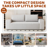 63" Cloud Loveseat Sofa - Boneless Deep Seat 2-Seater, No Assembly Foam Floor Couch, Plush Corduroy Fabric, Modern Living Room Sofa for Small Space Apartment, Bedroom, Office (White, 63") Klwenas Maec