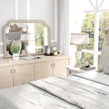 36''x24'' Farmhouse Wood Decorative Wall Mirrors with Beads, Boho Large Wide Arch Mirror for Living Room, Bedroom, Entryway, Fireplace HOITUZYUS