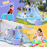 Ktaxon Inflatable Bounce House for Kids, Outdoor Jumping Air Castle Bouncy with Double Water Slide & Air-Blower for Backyard, Park, Lawn, Ages 3-8 Years (18Ft x 11.5Ft x 6.9Ft) Ktaxon