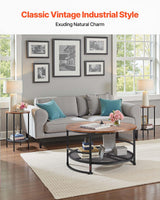 VEVOR 3 Pieces Round Coffee Table Sets, 31.5 in Industrial Living Room Table with 2 End Side Tables, Easy Assembly Coffee and End Tables Sets with Metal Legs, for Office, Living Room and Apartment VEVOR