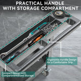 YITAHOME Utility Cart on Wheels, 550 lbs Service Cart 45 x 25 Inch Rolling Work Carts with Wheels, 2 Shelf Heavy Duty Plastic Cart Suitable for Warehouse, Garage, School & Office, Cleaning, Gray YITAHOME