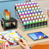 UpChoNice 7-Layer Clear Paint Organizer & Brush Holder, Snap-On Design Miniature Multi-Layer Storage Rack for Model Paints, Alcohol Inks, Nail Polish & Craft Supplies, Easy Assembly UpChoNice
